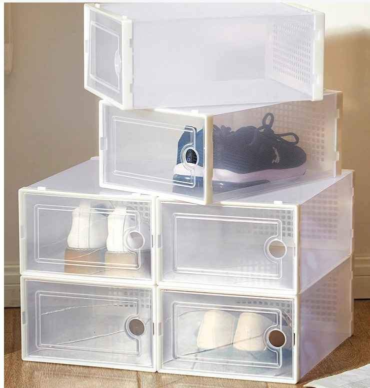 12Pcs Shoe Box Storage Case Organizer Foldable Stackable