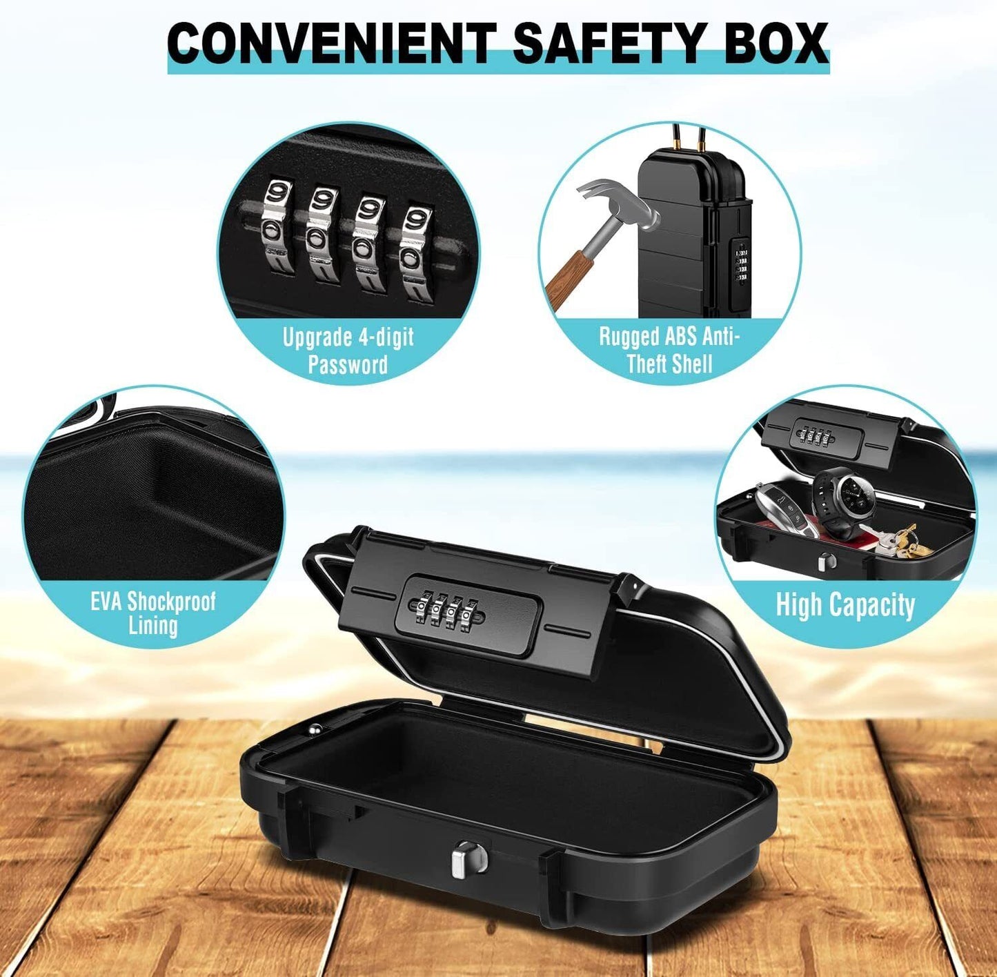 Stash Box Storage Container ABS Plastic with combination lock Smell Proof AU