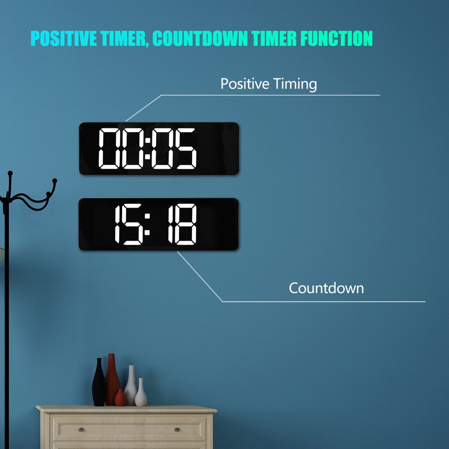 LED Large Big Jumbo Wall Desk Clock Digital Display With Calendar Temperature AU