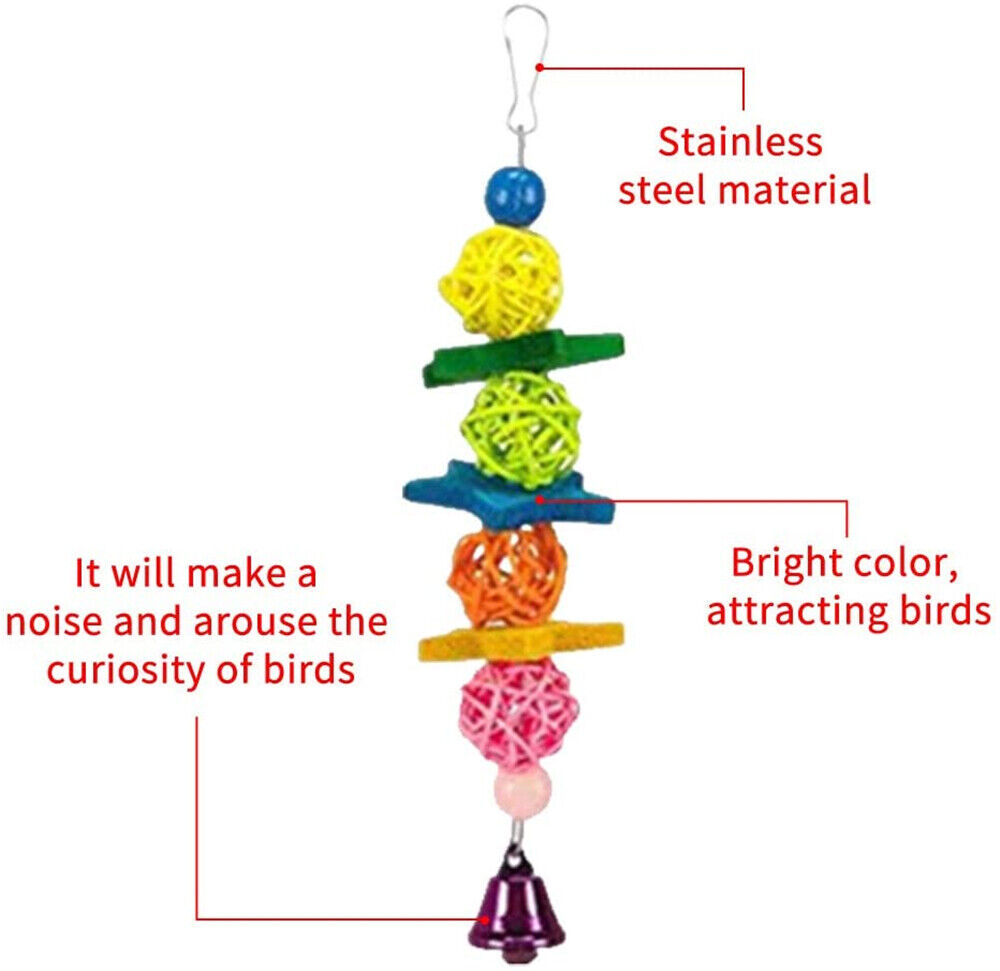 10X Pet Colorful Parrot Bird Rope Cage Perch Bungee Hanging Swing Ladder Toys AU