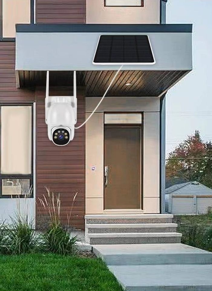 2K Solar Security Cameras Wireless Outdoor with 14 Spotlights IP65 Waterproof Night Vision