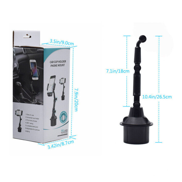 Car Cup Holder Phone Mount 360 Rotating Adjustable Bracket for Mobile Phone GPS