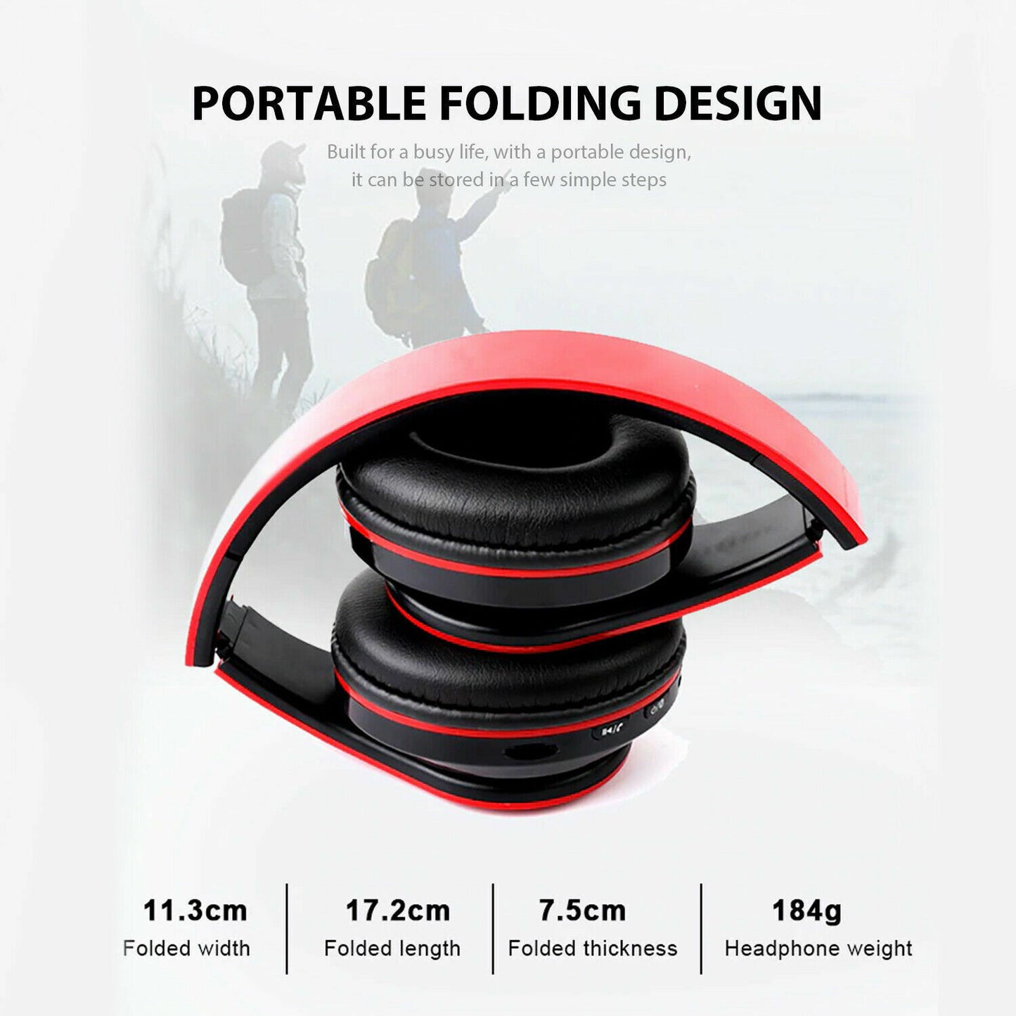 Bluetooth 5.0 Wireless Stereo Headphones Earphones For iPad Phone IOS Android