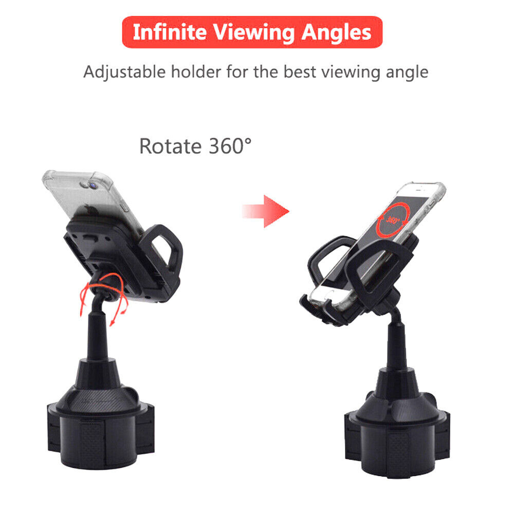 Universal Car Cup Holder Stand Cradle Adjustable 360 Degree Cell Phone Mount AU