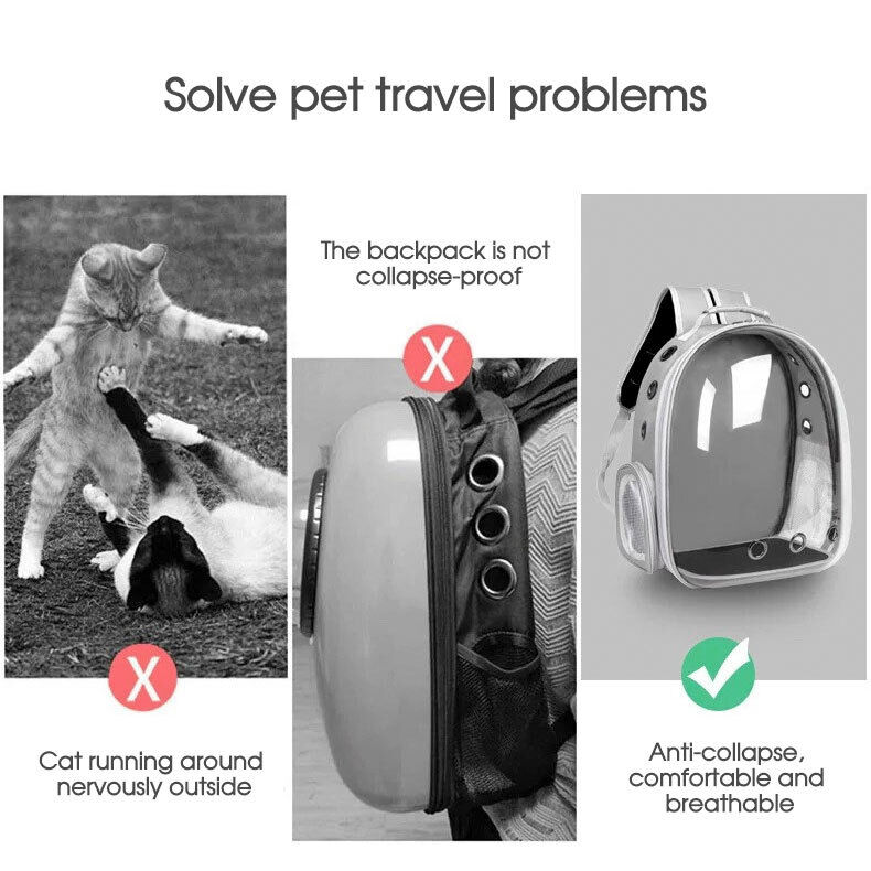 New Cat Dog Breathable Pet Carrier Bag Outdoor Travel Transparent Space Backpack