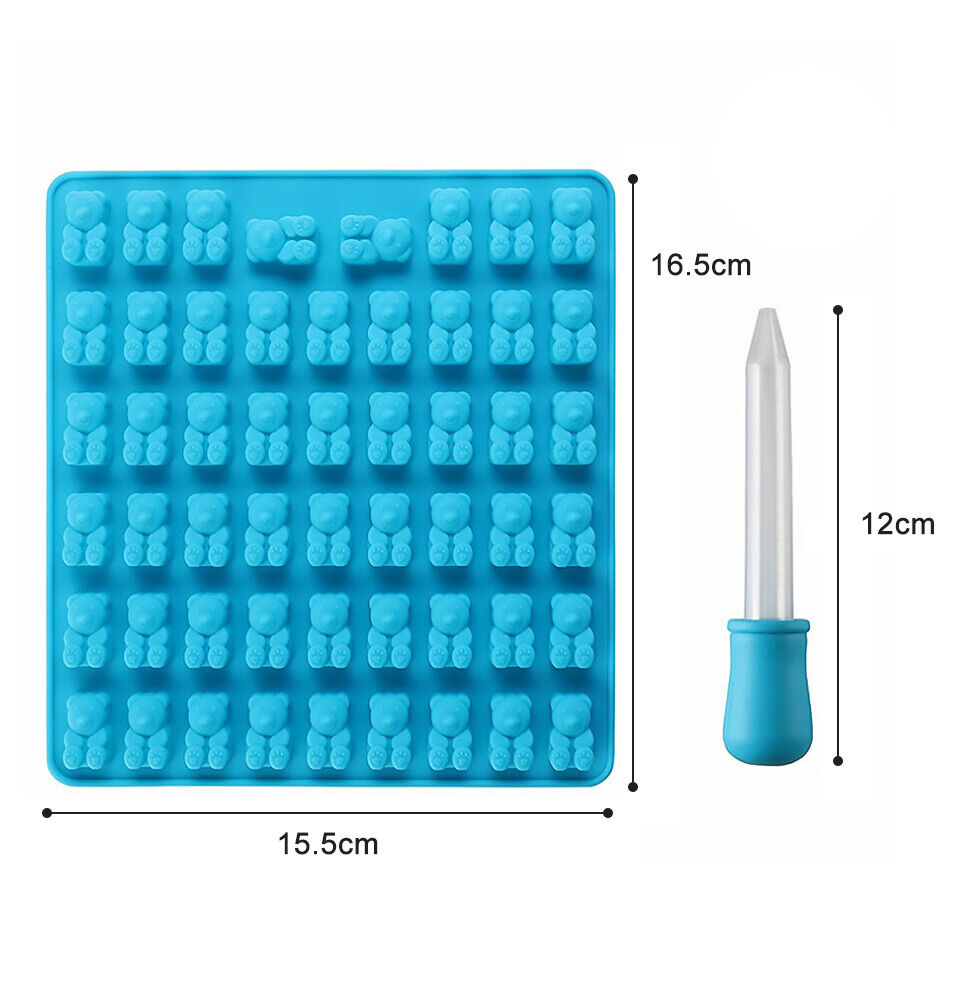 53 Cavity Silicone Gummy Bear Mold Candy Chocolate Jelly Ice Chocolate Moulds AU