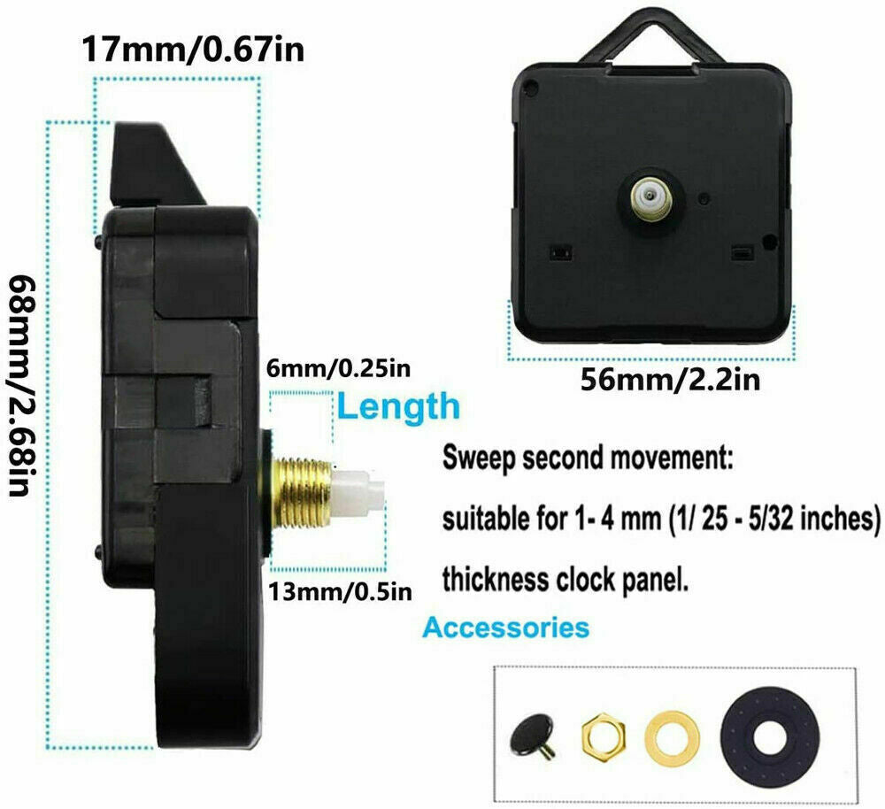 Silent DIY Quartz Movement Wall Clock Motor Mechanism Long Spindle Repair Kit AU