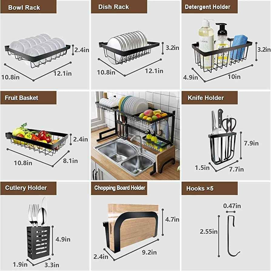 Over Sink Dish Drying Rack
