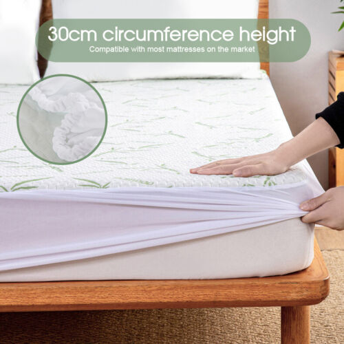 Bamboo Matress Waterproof Mattress Protector Bed Single King Queen Double NEW