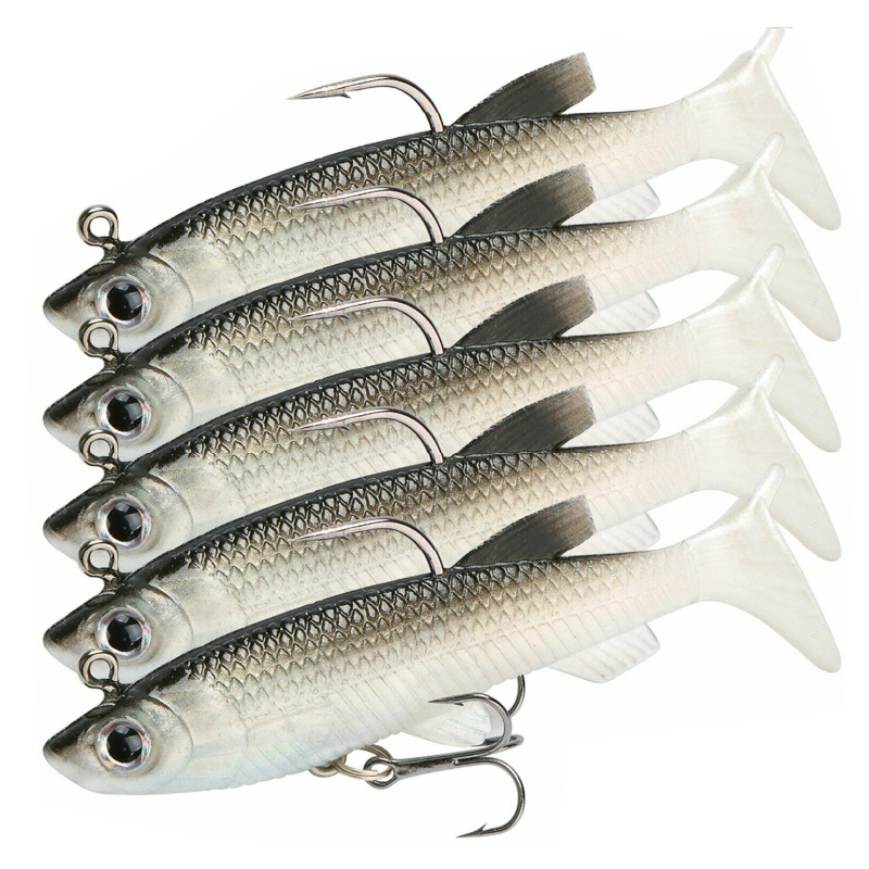 Soft Plastic Poddy Mullet Vibe Lures Flathead Jig Heads Barra Cod Fishing Tackle