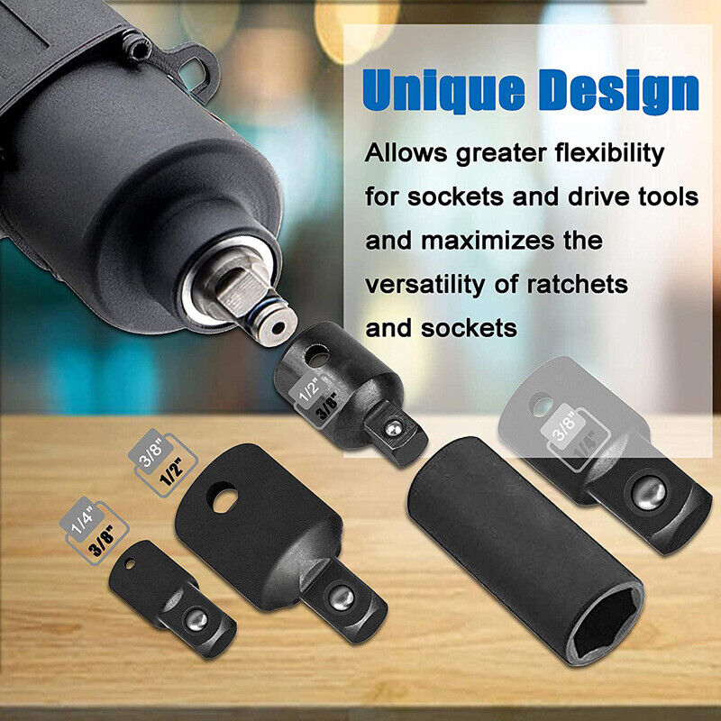 Drill Socket Adapter Set Impact Nut Driver Hex Extension Bit 1/4" 3/8" 1/2" 12Pc