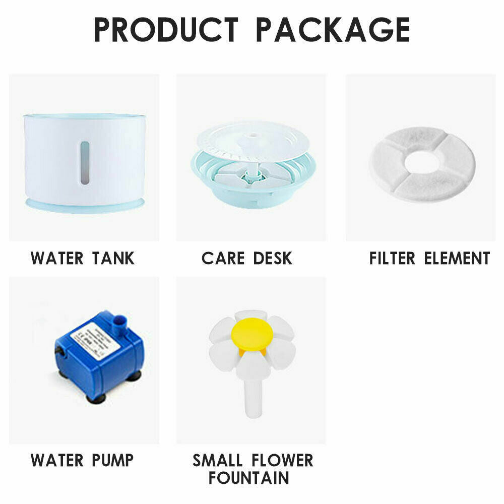 LED USB Automatic Electric Pet Water Fountain Dog/Cat Drinking Dispenser/Filter
