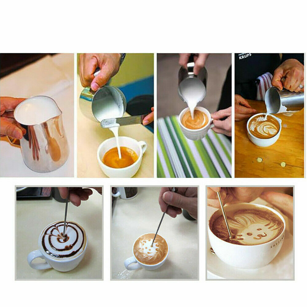1/2X Stainless Steel 600ml Jug Pitcher Thermometer Coffee Espresso Milk Frothing
