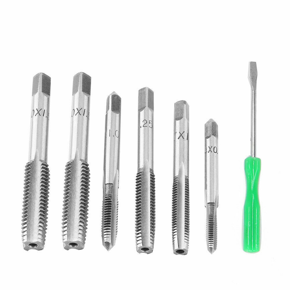 40PCS TAP & DIE SET HARDENED METRIC Screw Thread Taper Drill Tool Kit Blue NEW