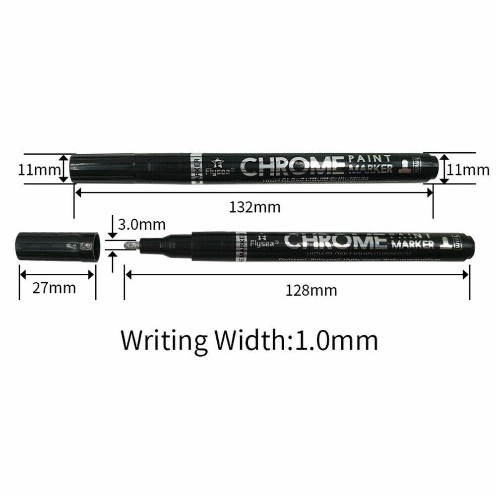 1/3mmNib Silver Art Liquid Mirror Chrome Marker Pen Smooth Long-Lasting