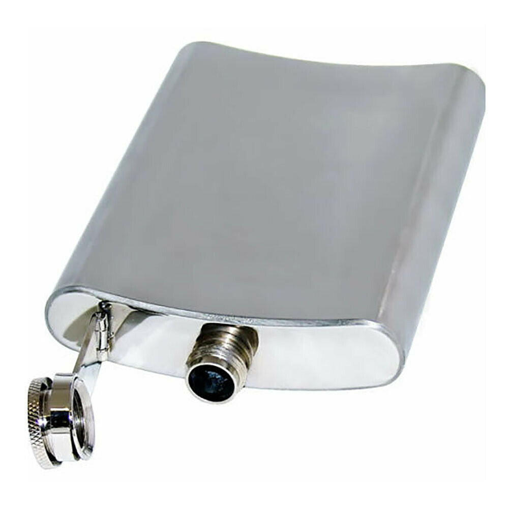 Stainless Steel Hip Liquor Whiskey Alcohol Flask Cap Pocket Wine Bottle 8-18oz