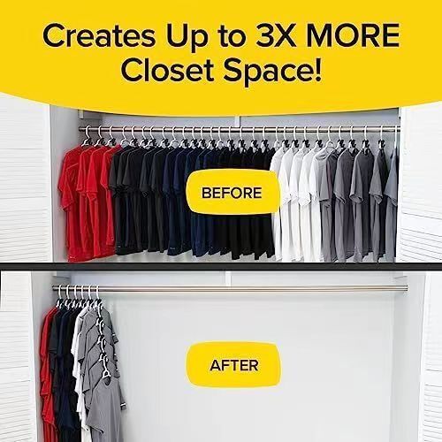Triangle Clothes Hanger Connector Hooks Triple Closet Space 18PCS