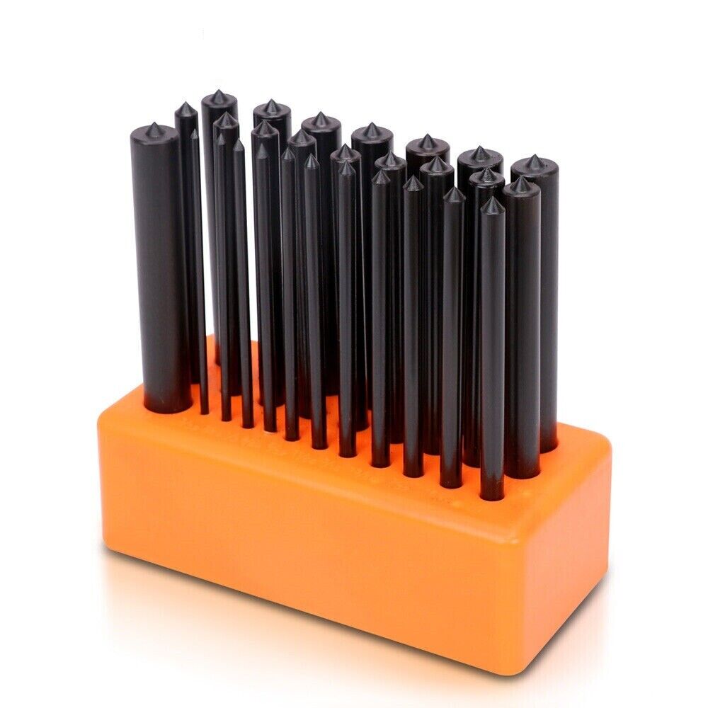 28pc Center Punch Transfer Punch Set Steel Machinist Thread Tool Kit 3/32"-1/2"