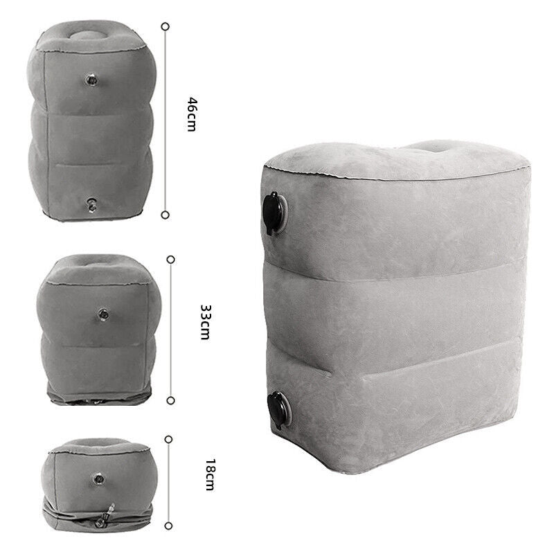 NEW Inflatable Foot Rest Travel Air Pillow Cushion Office Home Footrest Relax AU