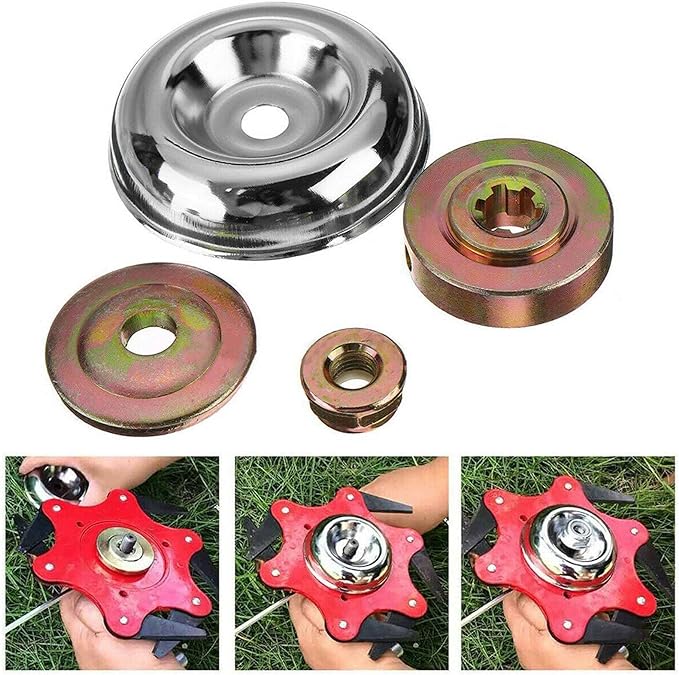 6 Teeth Grass Trimmer Brush Cutter Head Steel Garden Tools Strimmer & Adaptor