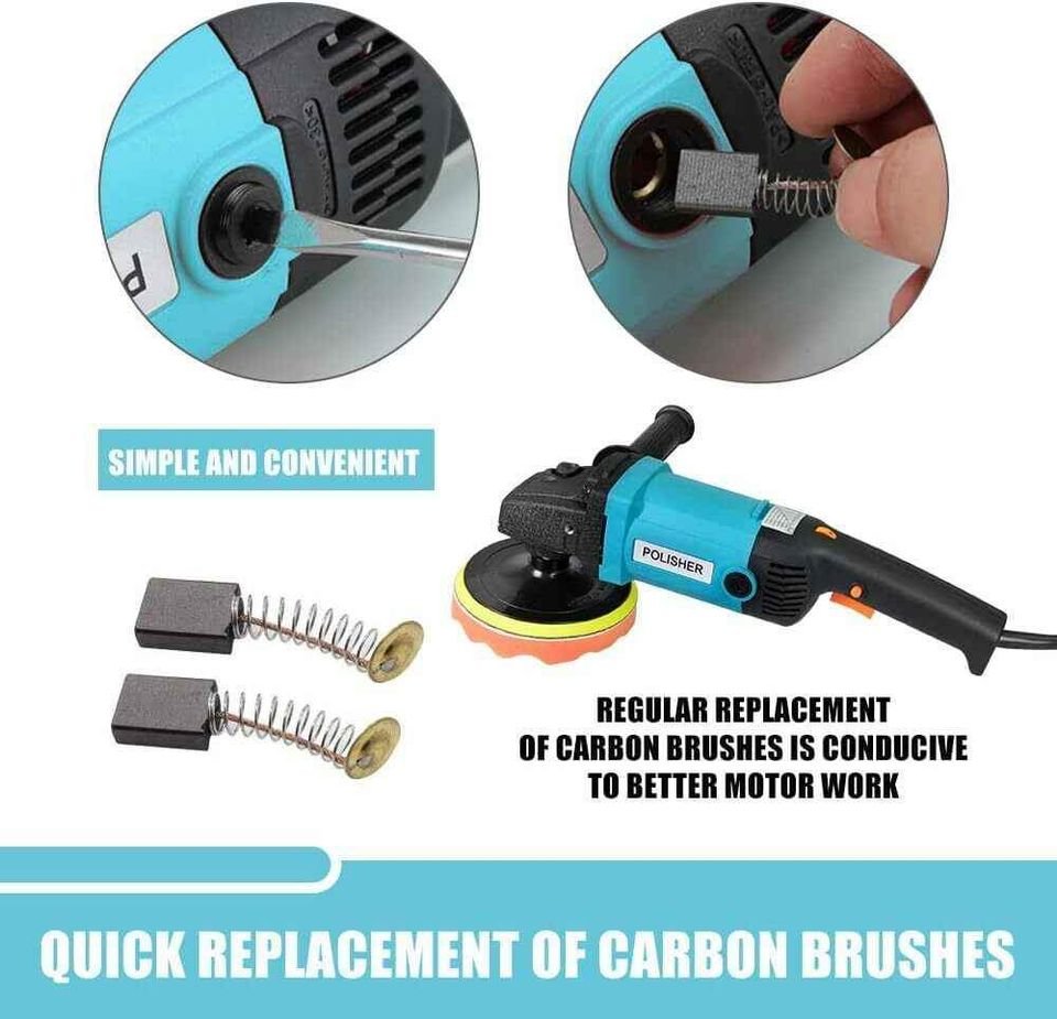 NEW Polisher Car Buffer Pad Electric Machine Tool Kit 6 Speed 1600W 240V 180mm 150mm