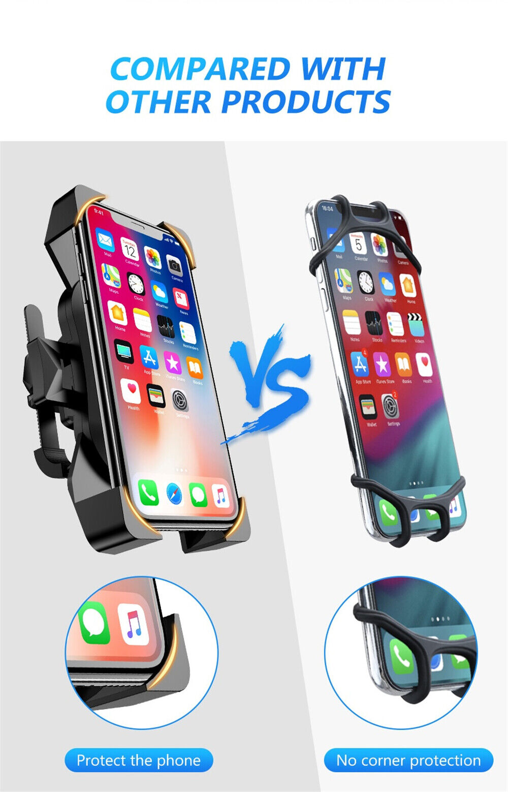360° Universal Bike Phone Mount GPS Holder MTB Motorcycle handlebar Pram Cradle