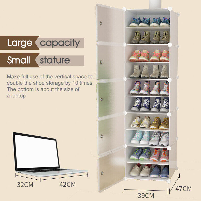 Cube DIY Shoe Cabinet Rack Storage Portable Stackable Organiser Stand Box