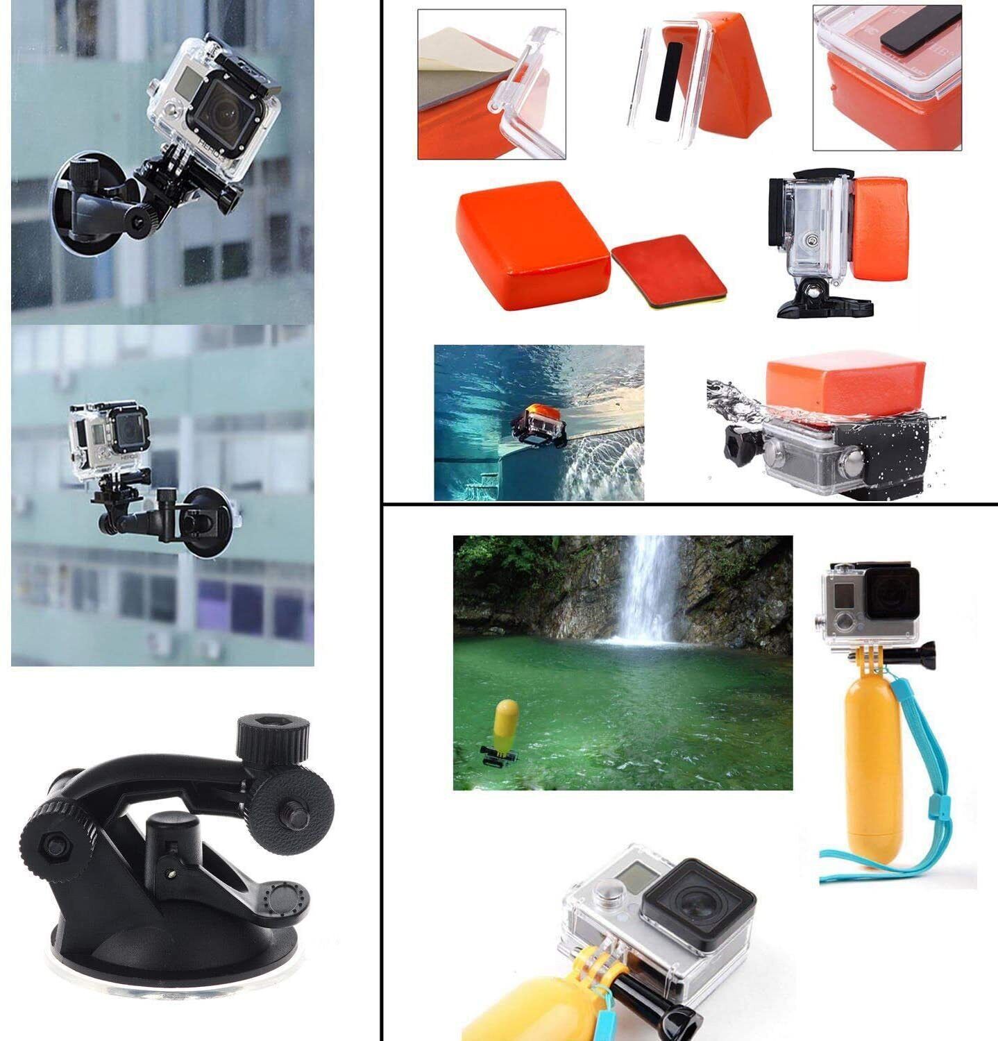 120pcs Accessories Pack Case Chest Head Float Monopod GoPro Hero 8 7 6 5 4 3+