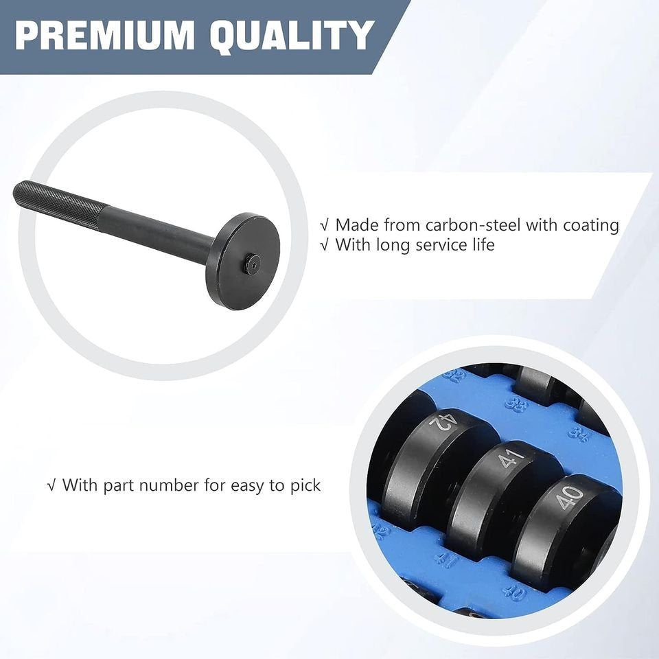 52PCs Custom Bushing Bearing Seal Driver Push Press Disc Tool Set kit 18mm-65mm