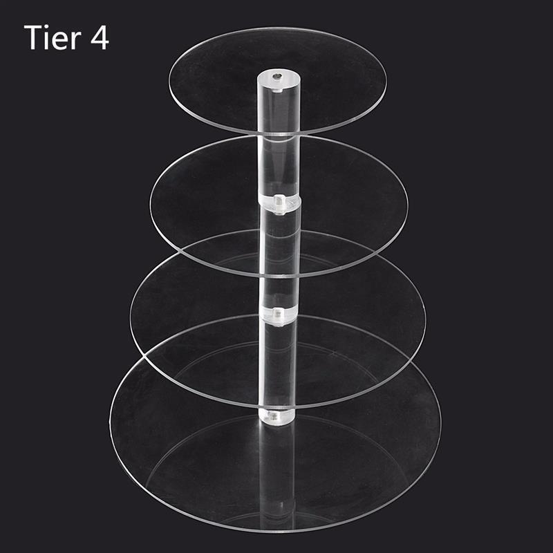 Acrylic Clear Round Cupcake Cake Stand Birthday Wedding Party 3/4/5Tier