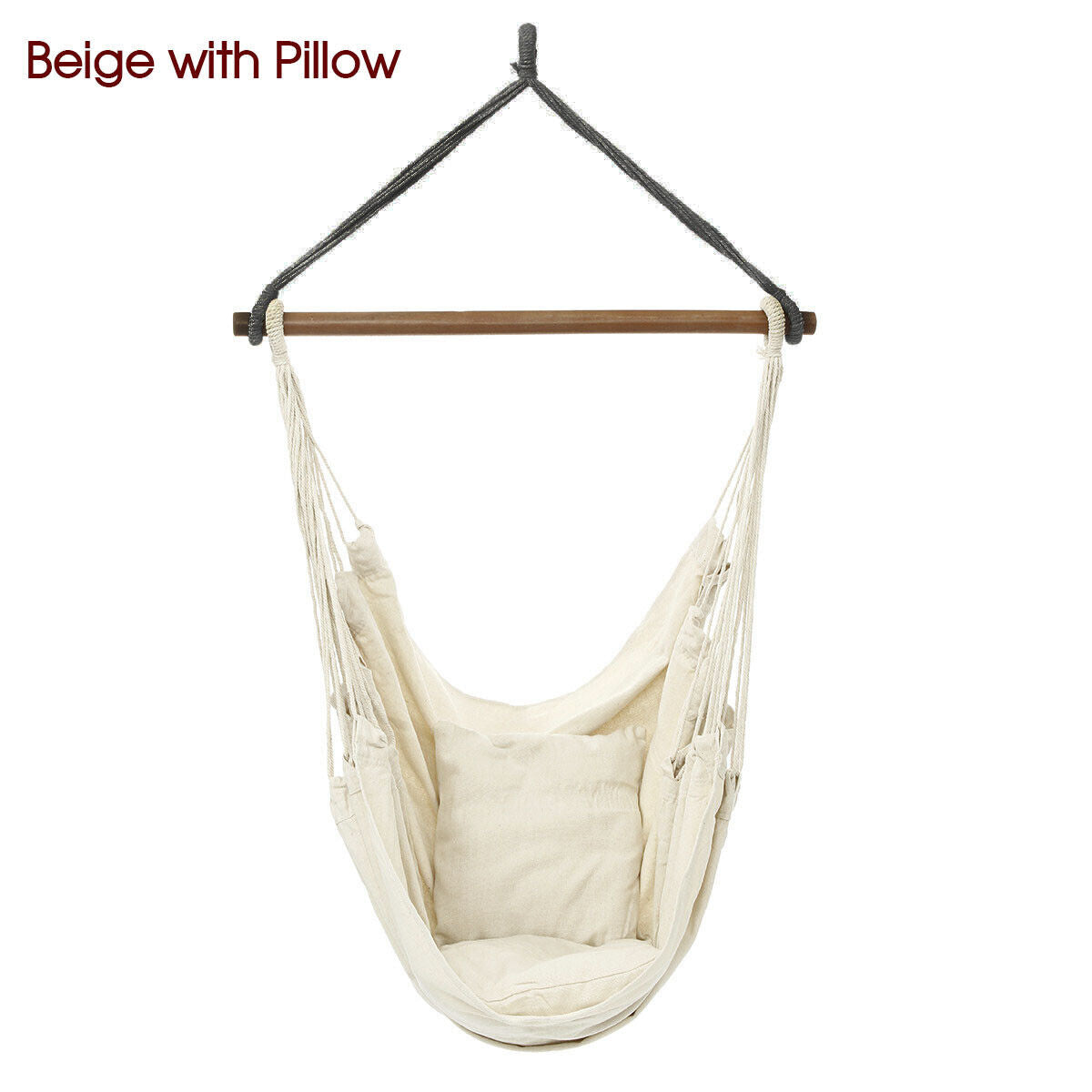 Portable Hanging Hammock Chair Swing Garden Outdoor Camping Soft Cushions New