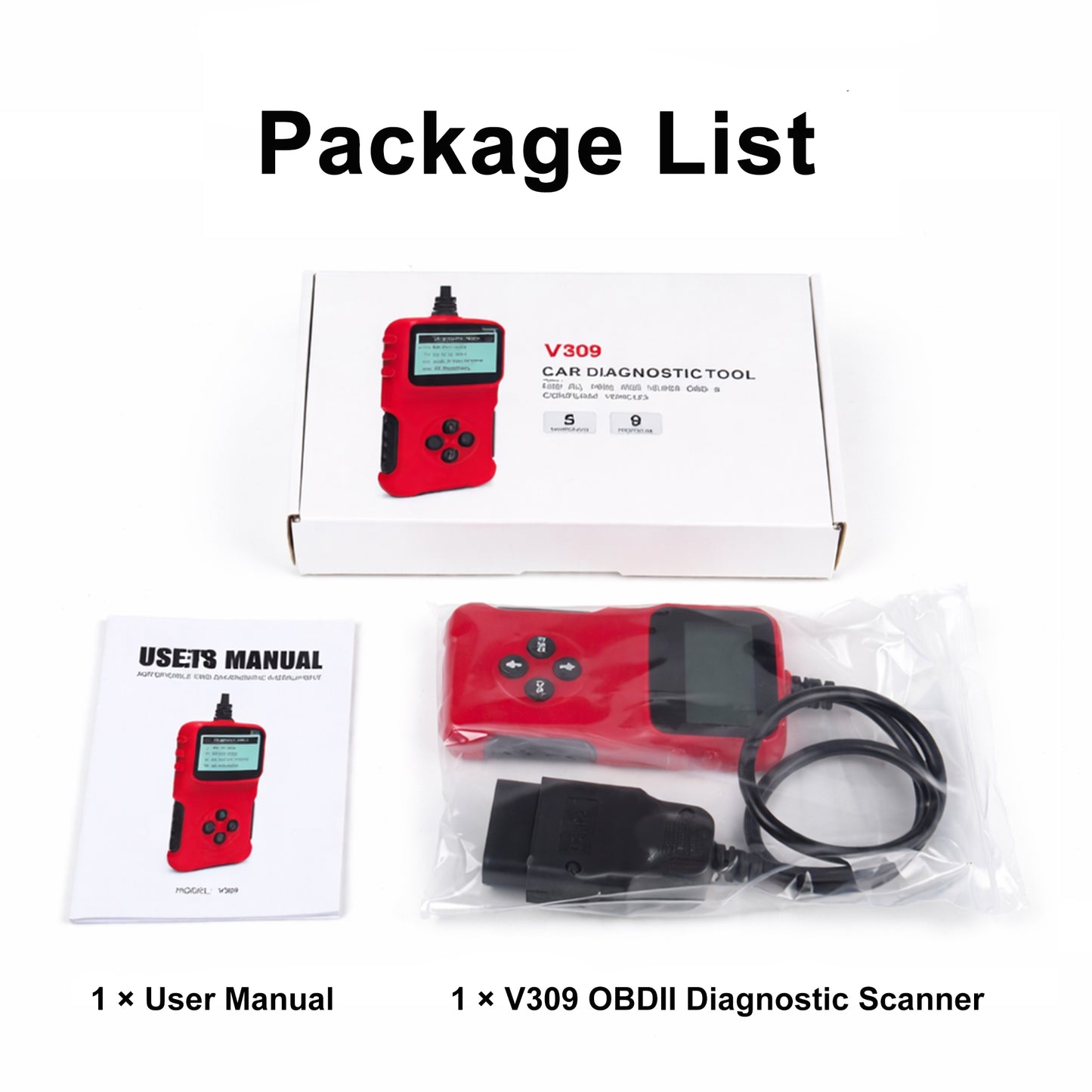 V309 OBD2 Scanner Car Engine Code Reader Diagnostic Tool Check Engine Light