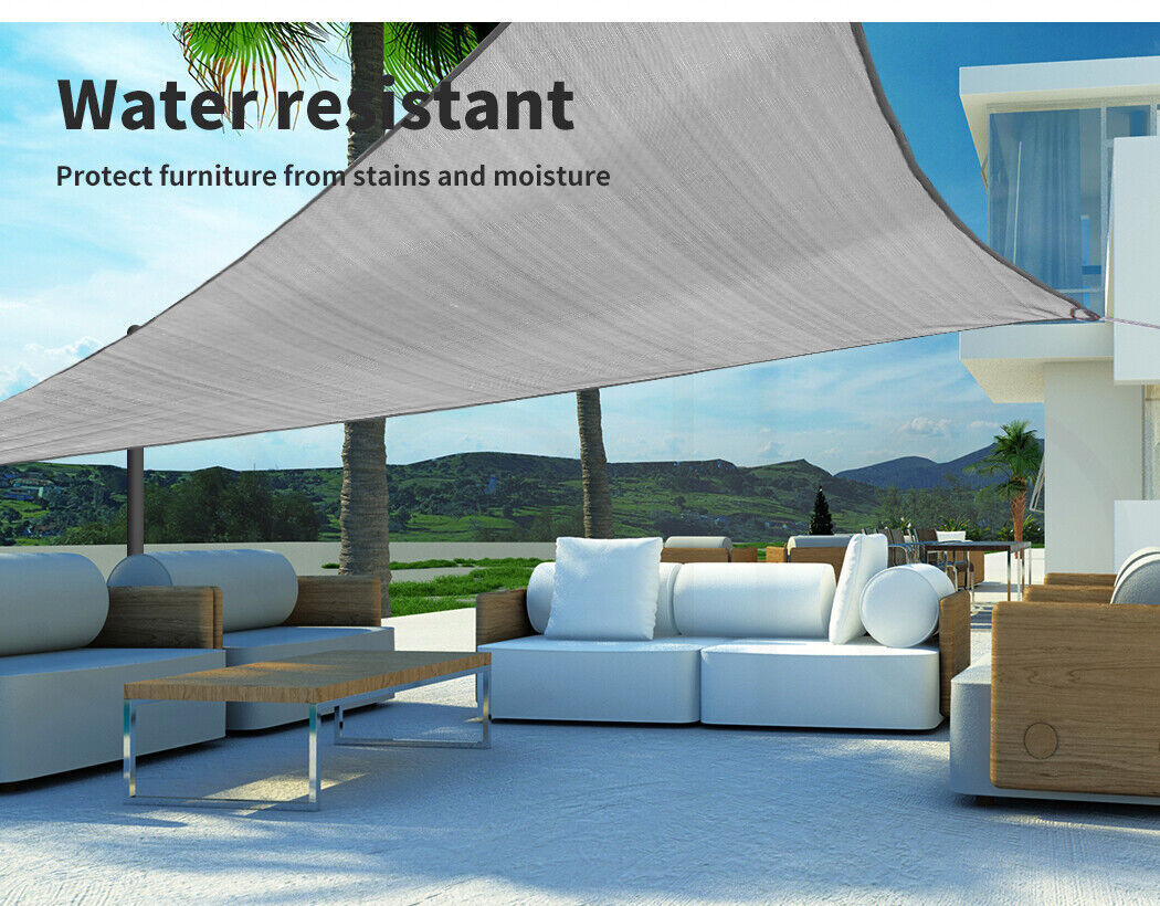 320GSM Sun Shade Sail Cloth Canopy Outdoor Awning Rectangle Square Grey Sand