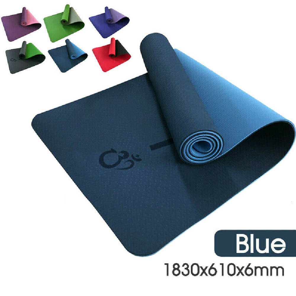 TPE Yoga Mat Eco Friendly Exercise Fitness Gym Pilates Non Slip Dual Layer AU