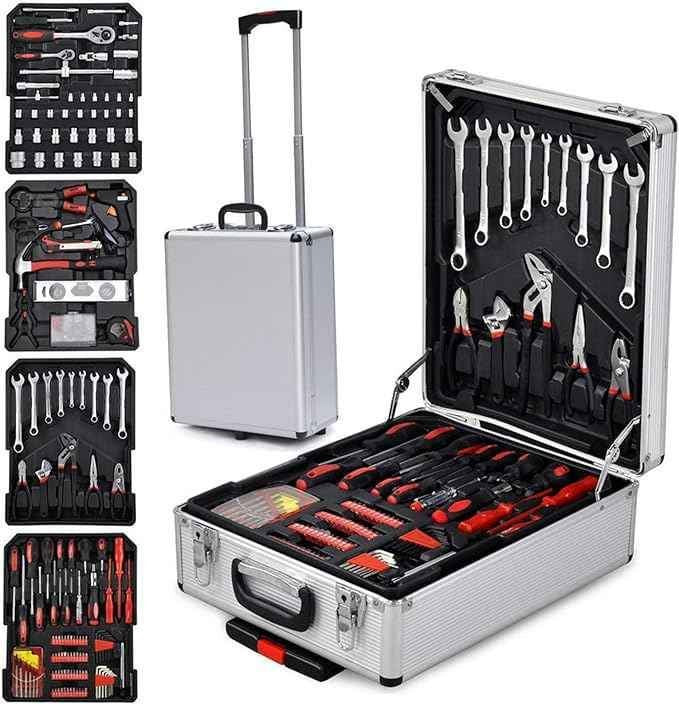 799pcs Aluminum Trolley Case Tool Set House Repair Kit Set Household Hand Tool Set