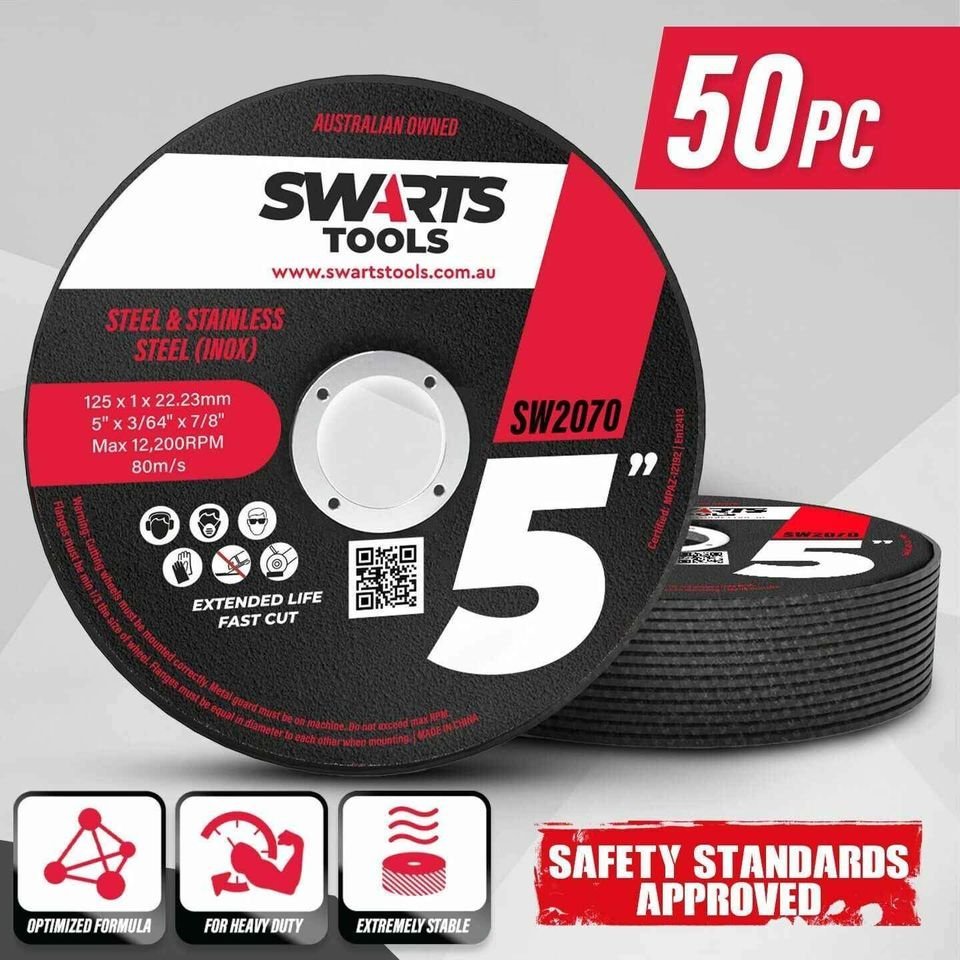 50pc 5" 125mm Angle Grinder Cutting Discs - Thin Cut Off Wheels Disks for Metal