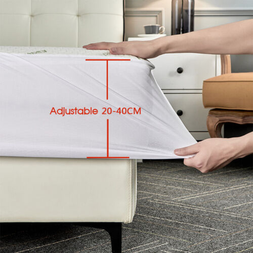 Bamboo Matress Waterproof Mattress Protector Bed Single King Queen Double NEW