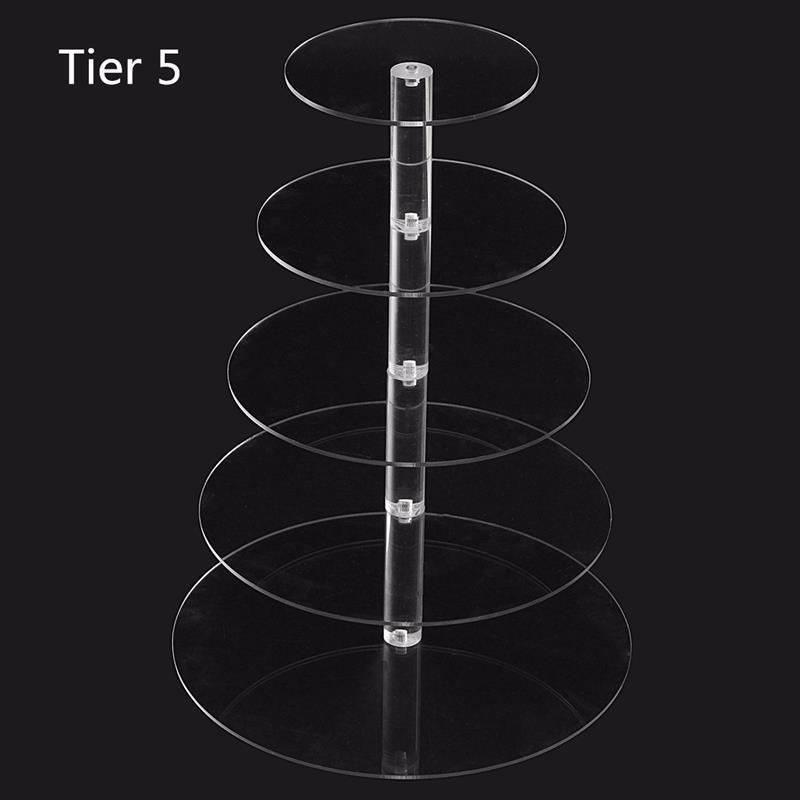 Acrylic Clear Round Cupcake Cake Stand Birthday Wedding Party 3/4/5Tier