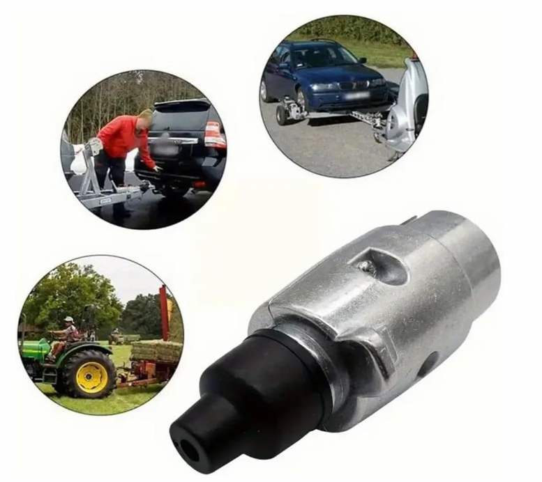 Heavy-Duty 12V Aluminum Alloy 7-Pin European Standard Trailer Plug Connector