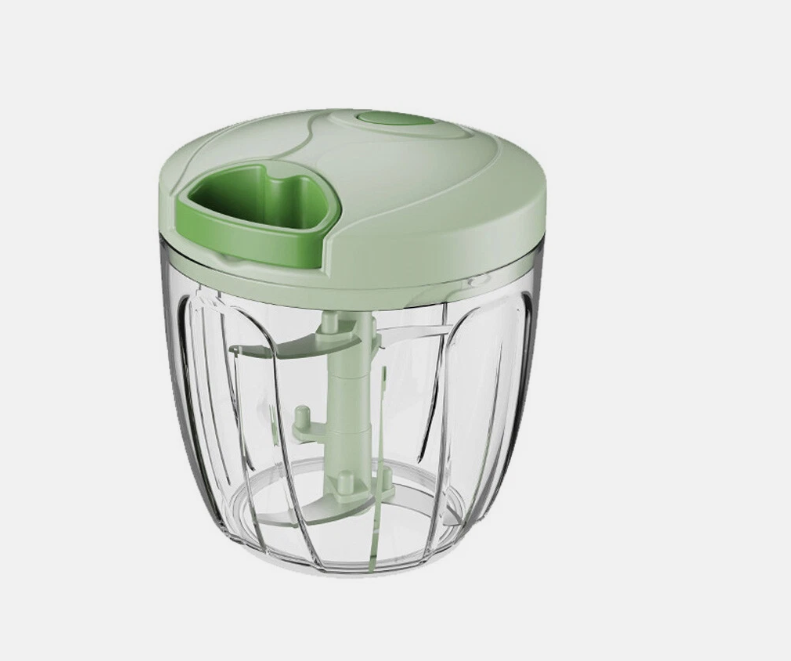 900ML Manual Food Chopper – Garlic Onion Crusher with Plastic Mixer Blade