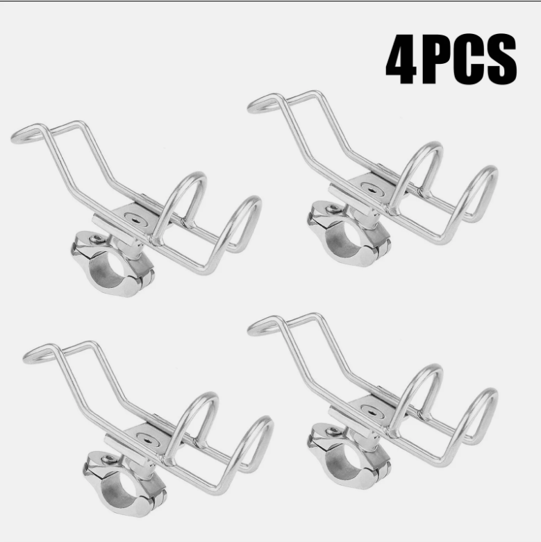 2/4 Quality Stainless Steel Rod Holder Rail Mount Wire Fishing Boat Marine Grade