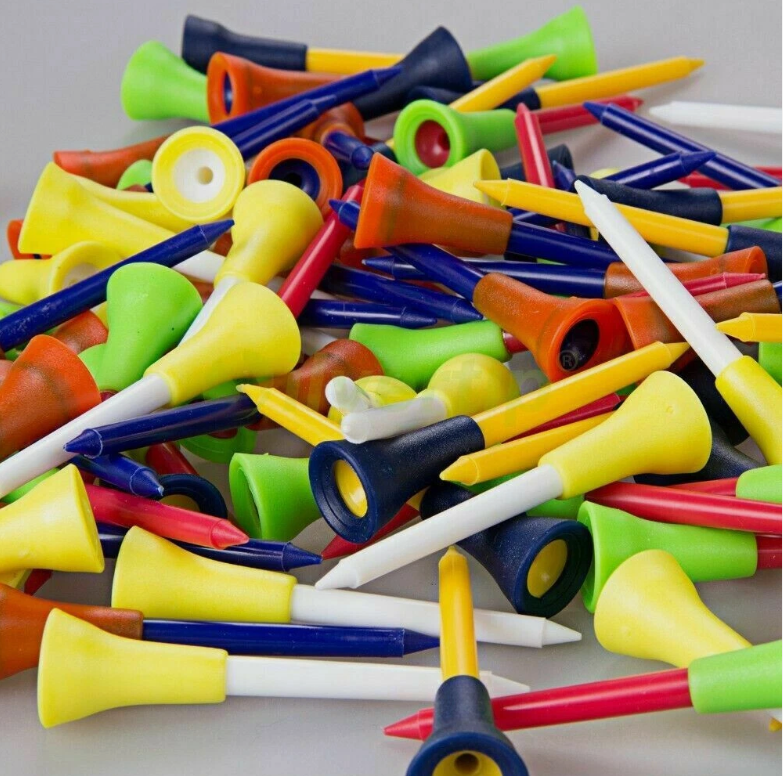 110Pcs Plastic & Rubber Cushion Top Golf Tees 83mm High Quality Fast Dispatch