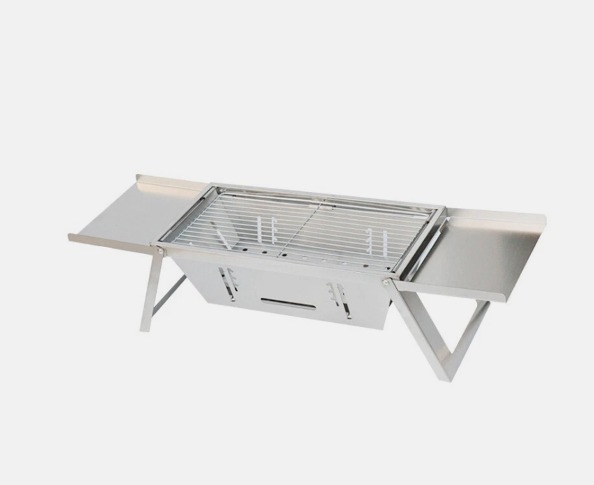 Portable Camping BBQ Grill 3 Hight Adjustable Stainless Steel Folding V7Y5