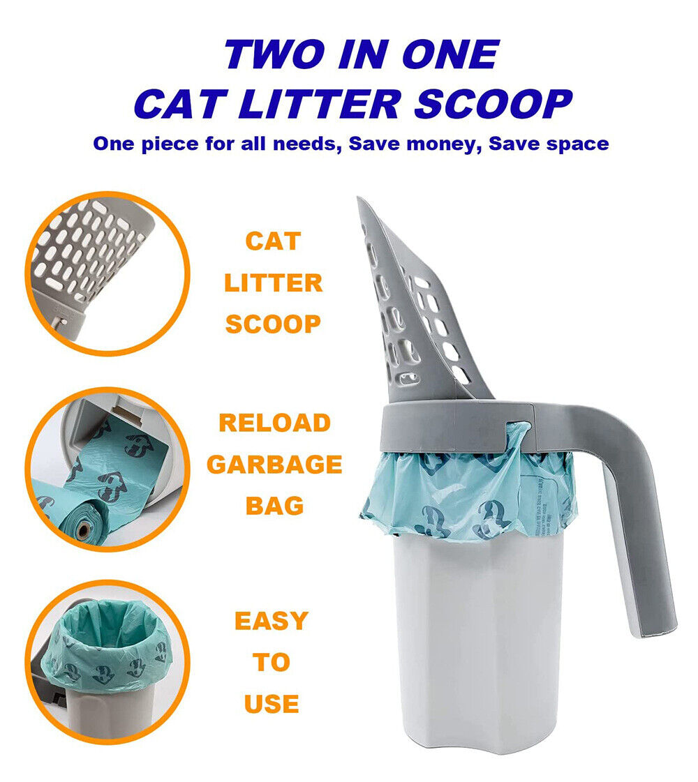 Cat Litter Scoop Integrated Detachable Shovel Holder Poop Pet Sifter Cleaning AU