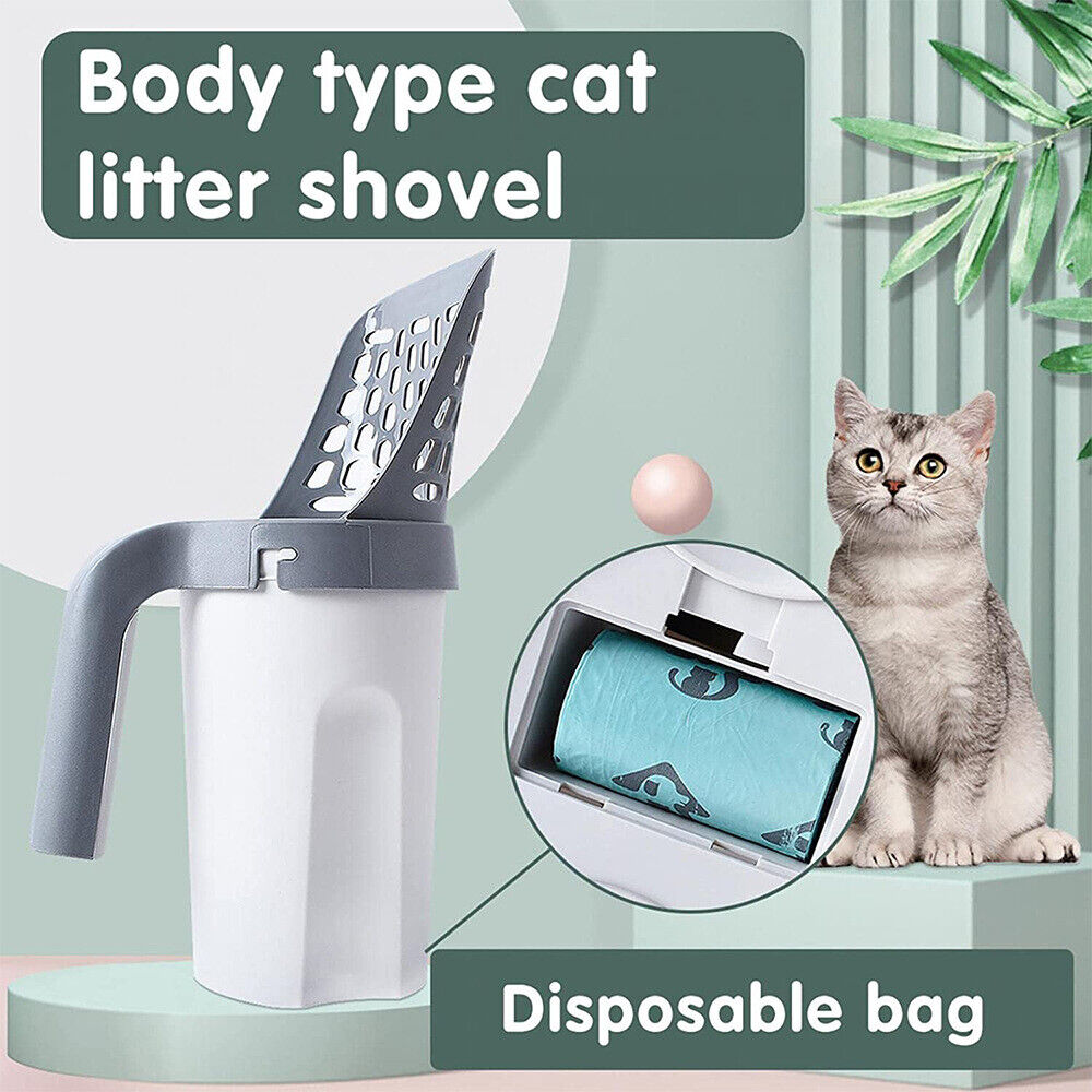Cat Litter Scoop Integrated Detachable Shovel Holder Poop Pet Sifter Cleaning AU
