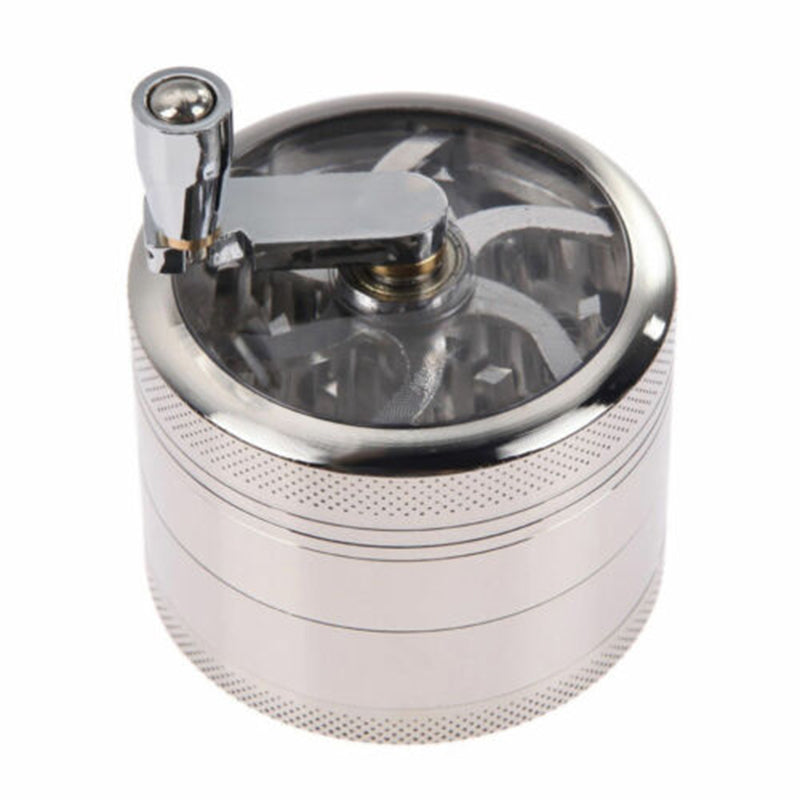 4-layer Smoke Grinder Aluminum Herb Grinders Hand Crank Herbal Tobacco Grinders
