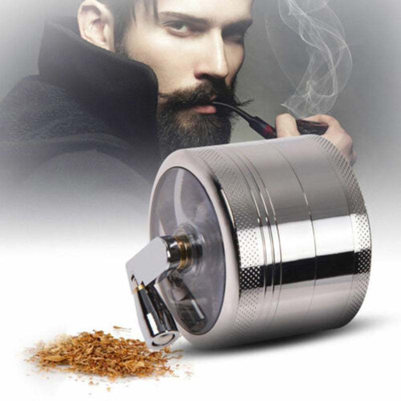 4-layer Smoke Grinder Aluminum Herb Grinders Hand Crank Herbal Tobacco Grinders