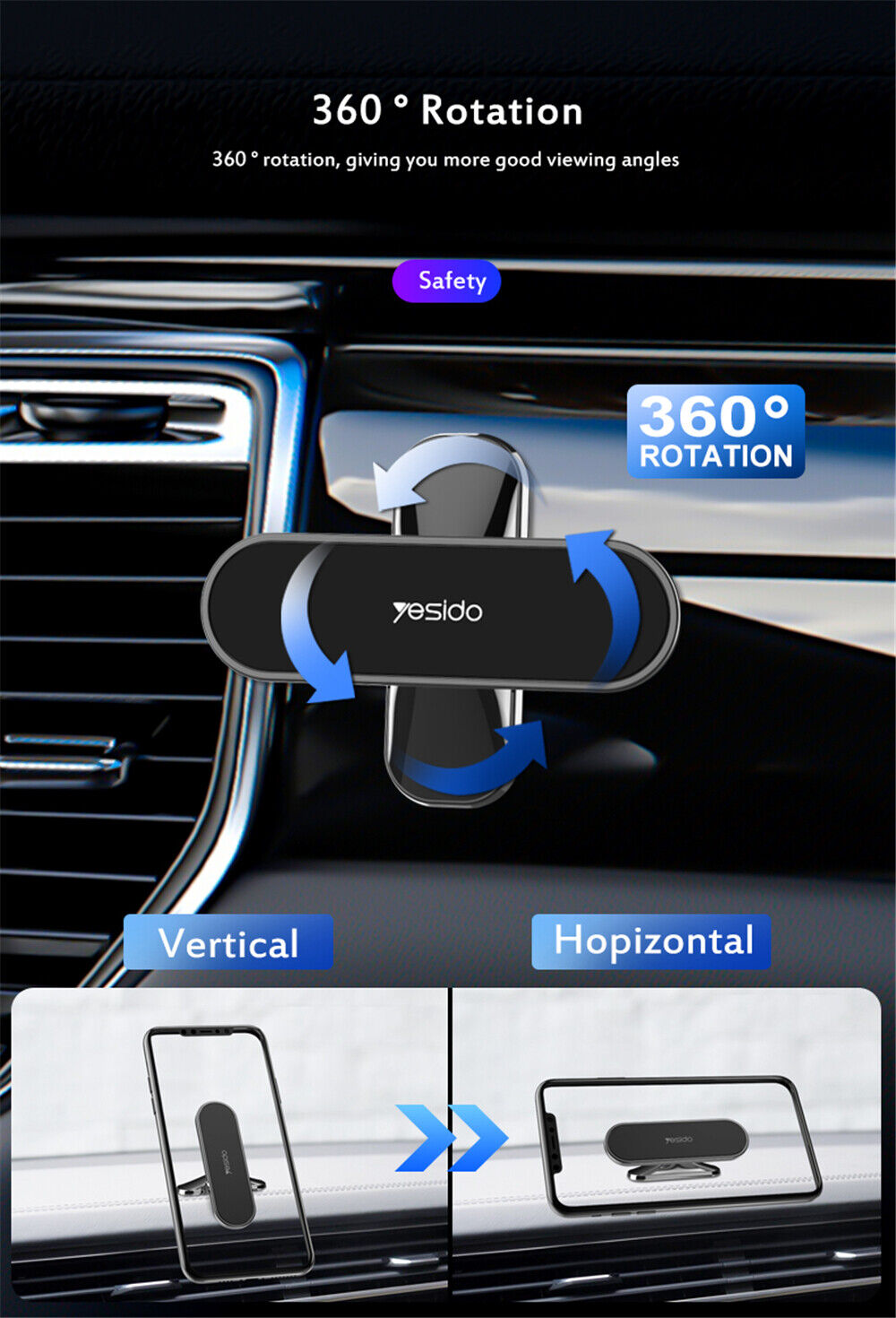 In Car Magnetic Phone Holder Dashboard Mount Stand Bracket for Mobile Phone GPS