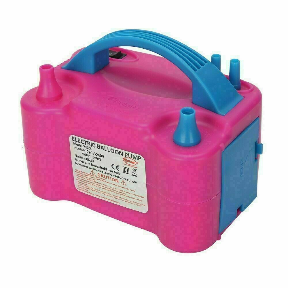 Electric Balloon Pump Inflator 600W Power 2 Nozzles Portable
