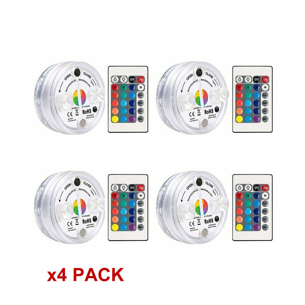 Underwater Lights Waterproof LED RGB Submersible Aquarium Pool Pond Lamp Remote